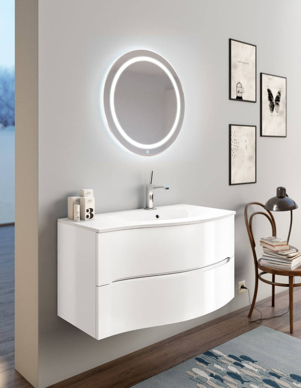 sconto Badezimmer-Hängeschrank 91,5 cm TFT Swing Weiß Chrom 3D