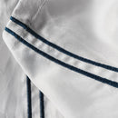 Set Lenzuola Sopra Sotto e Federe Linea Venere in Raso di Cotone Blu Varie Misure