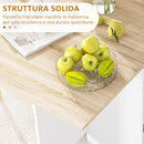 Tavolo da Pranzo Salvaspazio Pieghevole a Ribalta 120x72x75 cm con Cassetto e Ripiani in Melamina Rovere      