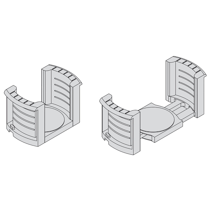 Portapiatti Estensibile con Maniglie 18,7-30,8 cm in Plastica Emuca Grigia
