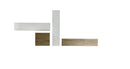 Parete Attrezzata Mobili Salotto 4 Mobili Sospesi 169x327x31cm TFT  Cube Bianco Lucido e Miele