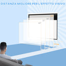 Telo per Proiettore 100"" Rapporto 16:9 236,8x8x158 cm Fissaggio a Muro e Soffitto per Casa e Ufficio Bianco