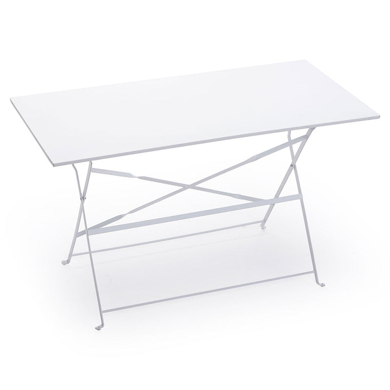 Tavolo da Giardino Pieghevole in Ferro Taddei Bistro bianco