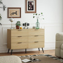 Cassettiera 6 Cassetti Design Nordico 110x40x75 cm Rovere  