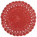 Set 6 Tovagliette Tonde in Rafia Villa d'Este Uncinetto Rosso