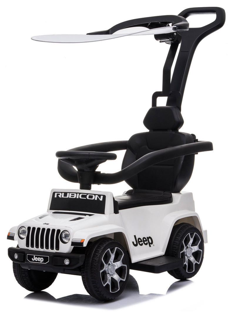 Macchina a Spinta per Bambini con Parasole con Licenza Jeep Rubicon Bianca