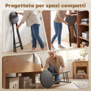 Set 2 Sgabelli Bar 34x30x70 cm Pieghevoli con Doppio Poggiapiedi in Legno e Acciaio Nero      