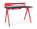 Scrivania Gaming 135,5x60x95 cm Gaming in MDF Rosso-Nero