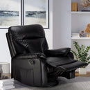 Poltrona Relax Reclinabile Manuale 90x74x130 cm in Similpelle Nero