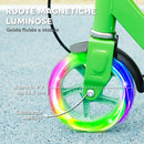 Monopattino per Bambini 3-8 Anni con Ruote Luminose Impugnatura Regolabile e Freno Posteriore Verde      
