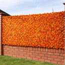 Siepe Artificiale Sintetica 1x 3 m Rotolo Rete Anticaduta con Foglie Arancio      