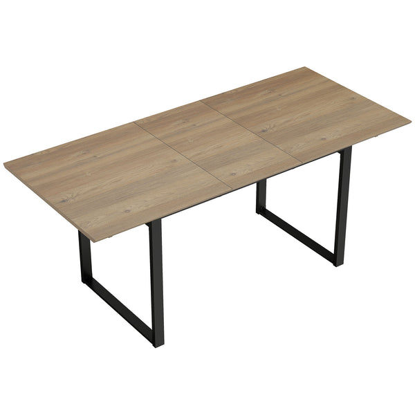 prezzo Tavolo da Pranzo Industriale per 6-8 Persone 180x80x75 cm con Ribalta Rotonda in Legno e Acciaio