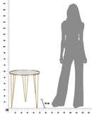 Tavolinetto da Caffé Glam Oro/Mirror Ø50x58,5 cm in Ferro e Vetro Oro