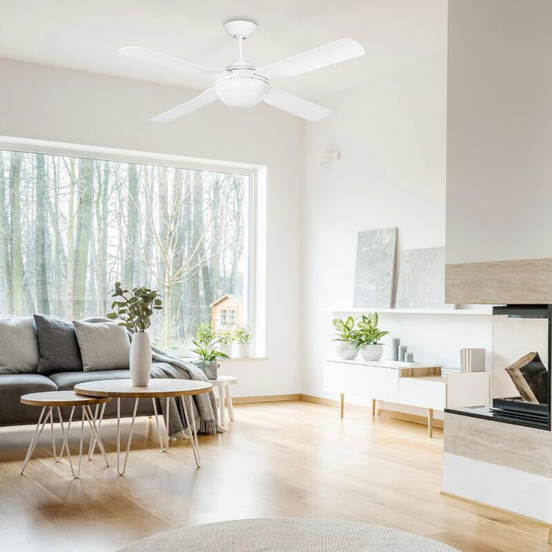 Ventilatore da Soffitto per Esterno con 4 Pale in Abs Ø140 cm 3 Velocità Martec Liberty Bianco