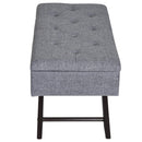 Cassapanca Pouf Contenitore Imbottito Grigio 80x40x42 cm 