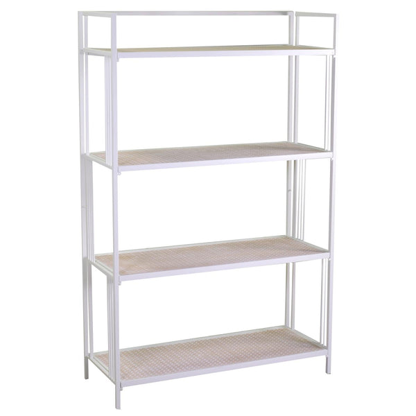 acquista Libreria 4 ripiani 85,5x34,5xh123/135 cm in Metallo Lucilla Bianco