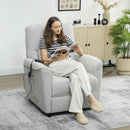Poltrona Reclinabile con Riscaldamento 8 Punti Massaggio e 5 Modalità 88x93x102 cm in Tessuto Ciniglia Grigio Chiaro   