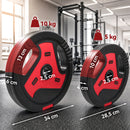 Dischi Pesi Palestra Set 4 Pezzi 30 kg con Foro 2,5 cm in PP e Cemento Nero      