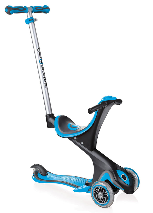 sconto Scooter Kinderwagen Dreirad 3 Räder 5 in 1 Globber Evo Comfort Blau