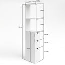 Mobiletto Salvaspazio Bagno Multiuso 33x15x136 cm in Legno Bianco      