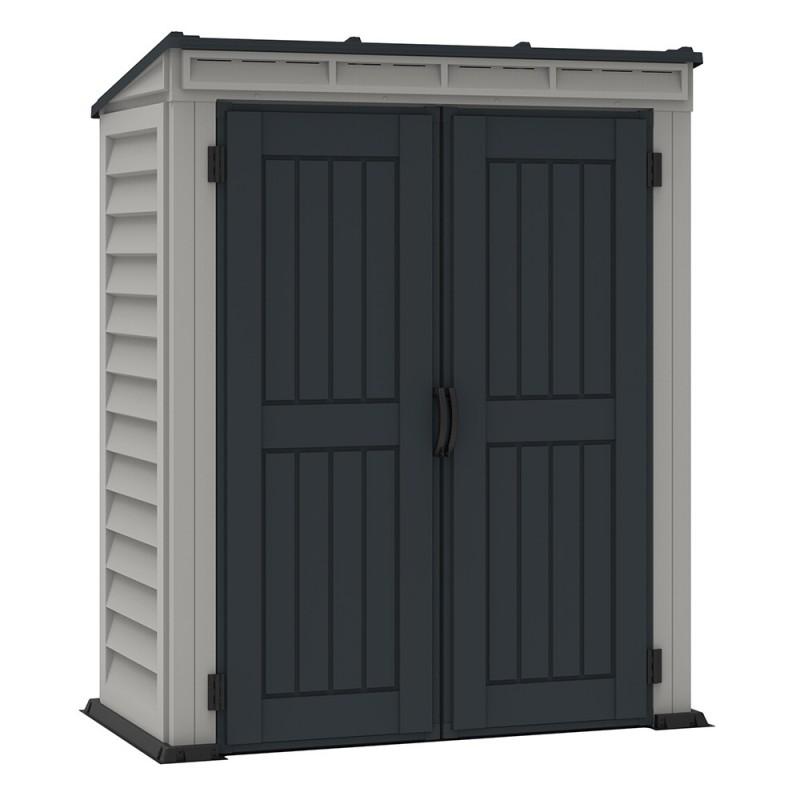 Casetta da Giardino Porta Attrezzi 91x170x202 cm in PVC Grigio/Grigio Scuro