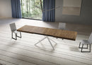  Tavolo Allungabile 200-460x90x77 cm Niket Noce Gambe Bianche