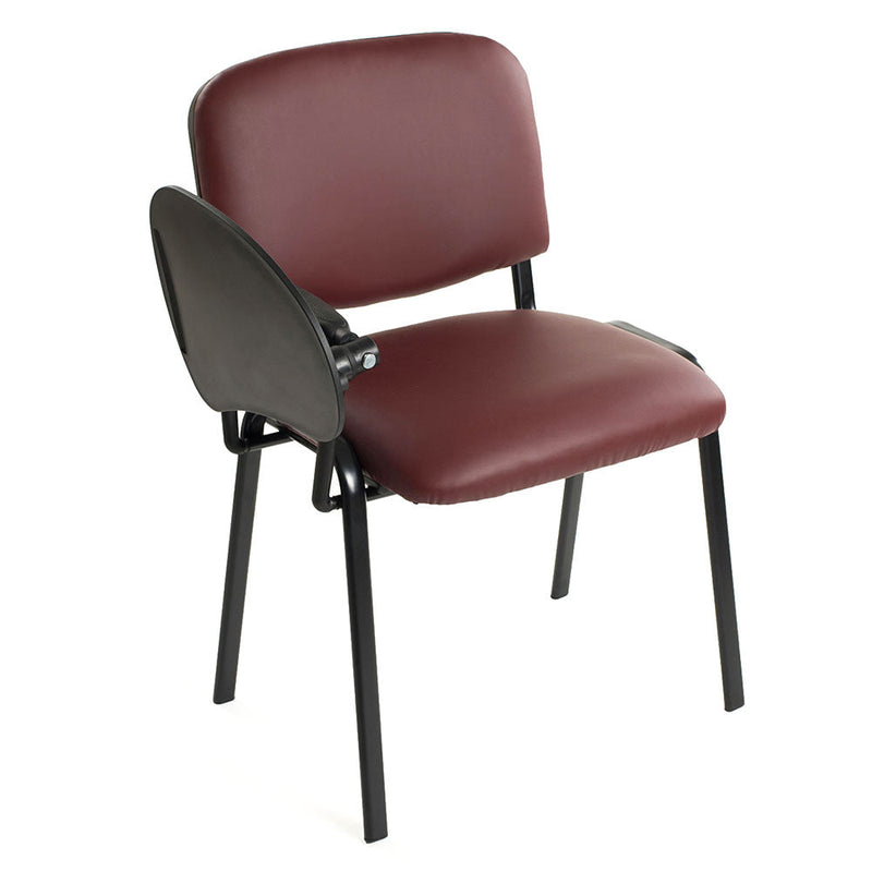 Sedia Poltrona Attesa da Ufficio in Similpelle con Ribaltina Bozzini Bordeaux