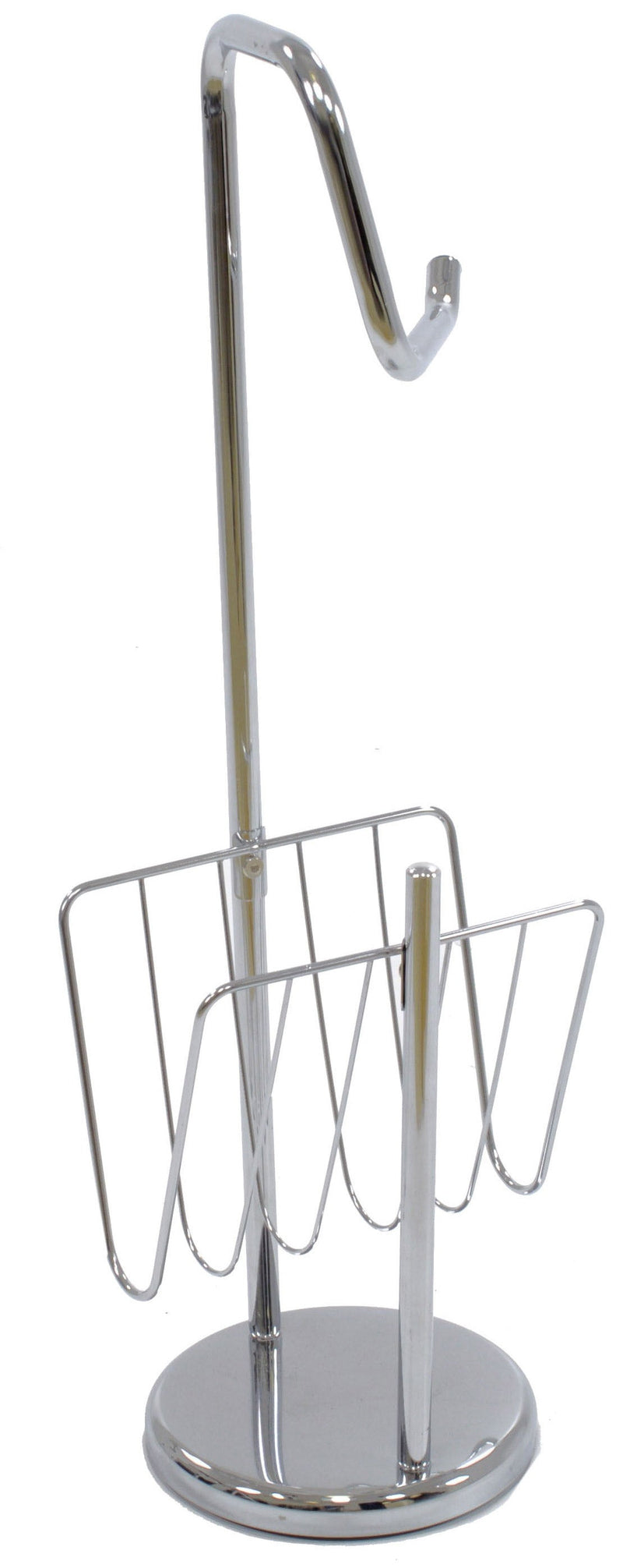 Piantana Porta Rotolo con Portariviste in Metallo Cromato