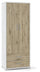 Kleiderschrank 2 Türen 2 Schubladen 71 x 182 x 41 cm Oxidweiß/Eiche natur