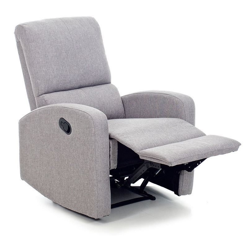 Poltrona Relax Reclinabile Manuale in Tessuto Fiorella Grigia