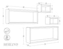Set 3 Mensole Cubo da Parete Quadrato e Rettangolare in Fibra di Legno Merlino Rovere Imperiale