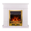 Camino Elettrico da Pavimento 100x103,4x30 cm Effetto Fiamma 2000W Rodos & Galileo gold Bianco