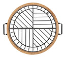 Mensola Rotonda da Parete 72,5x18x65 cm in Metallo e Rattan