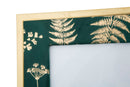 Cornice Glam Verde 28x1,5x33,5 cm in Ferro MDF e Vetro Verde e Oro