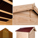 Casetta Box da Giardino 1,4x1,4 m con Pavimento e WC a Secco in Legno Picea Massello 16mm Eden