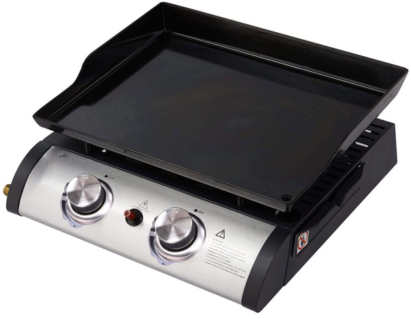 sconto Qlima FPG102 Tragbare 2-Flammen-LPG-Gaskochplatte, Schwarz