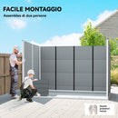 Casetta Box per Attrezzi 303x183x184 cm a 2 Ingressi con Finestre e Prese d'Aria in PP e Alluminio Grigio      