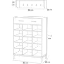 Mobile Ingresso con Scarpiera 15 Paia e Appendiabiti da Parete Grigio