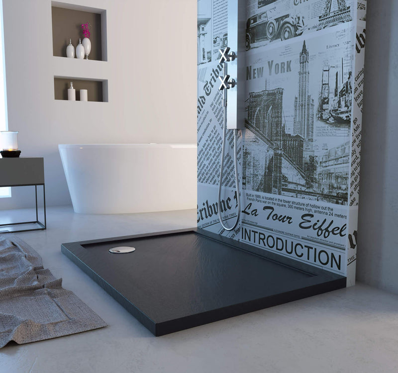 Piatto Doccia in Acrilico Fosterberg Floret 2 Antracite Varie Misure