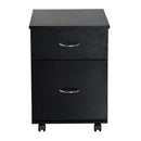 Cassettiera a Rotelle da Ufficio Salvaspazio in Legno Nero 41x39x58 cm 