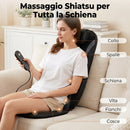 Sedile Massaggiante 105x45x10 cm con Calore Shiatsu e Vibrazione per Fianchi e Cosce in Finta Pelle Nero      