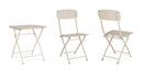 Set 3 Pezzi Bistrot da Giardino con Tavolo e 2 Sedie in Acciaio Yvonne Champagne  