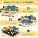 Cucina Giocattolo per Bambini 84,2x34,4x90 cm con 15 Accessori in Legno di Abete e PP Giallo      