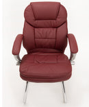 Coppia di Sedie Poltroncine Visitatore in Similpelle da Ufficio Bozzini Roger Bordeaux