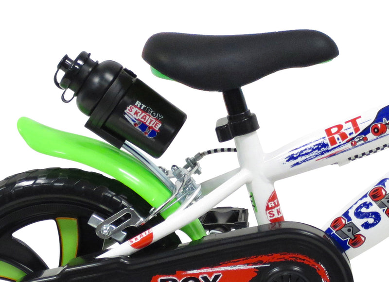 Bicicletta per Bambino 12" 2 Freni Gomme in EVA Rt-Boy Skate Bianca/Verde