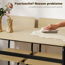 Set da Pranzo 5 Pezzi con Tavolo Rettangolare e 4 Sedie da Pranzo in MDF e Gambe in Metallo Nero e color Legno    