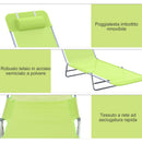 Lettino Prendisole in Acciaio Pieghevole Reclinabile Verde chiaro 