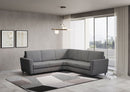 Divano Angolare 5 Posti 228x228x85 cm Yasel in Tessuto Grigio