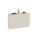 Mobile Multiuso 2 Ante 4 Cassetti Onda 124x40x81 cm Finitura in Melamina Cachemire 