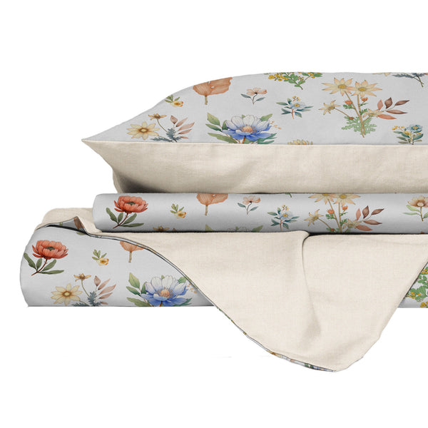 acquista Copripiumino Matrimoniale con Federe Stampato in Puro Cotone Tala